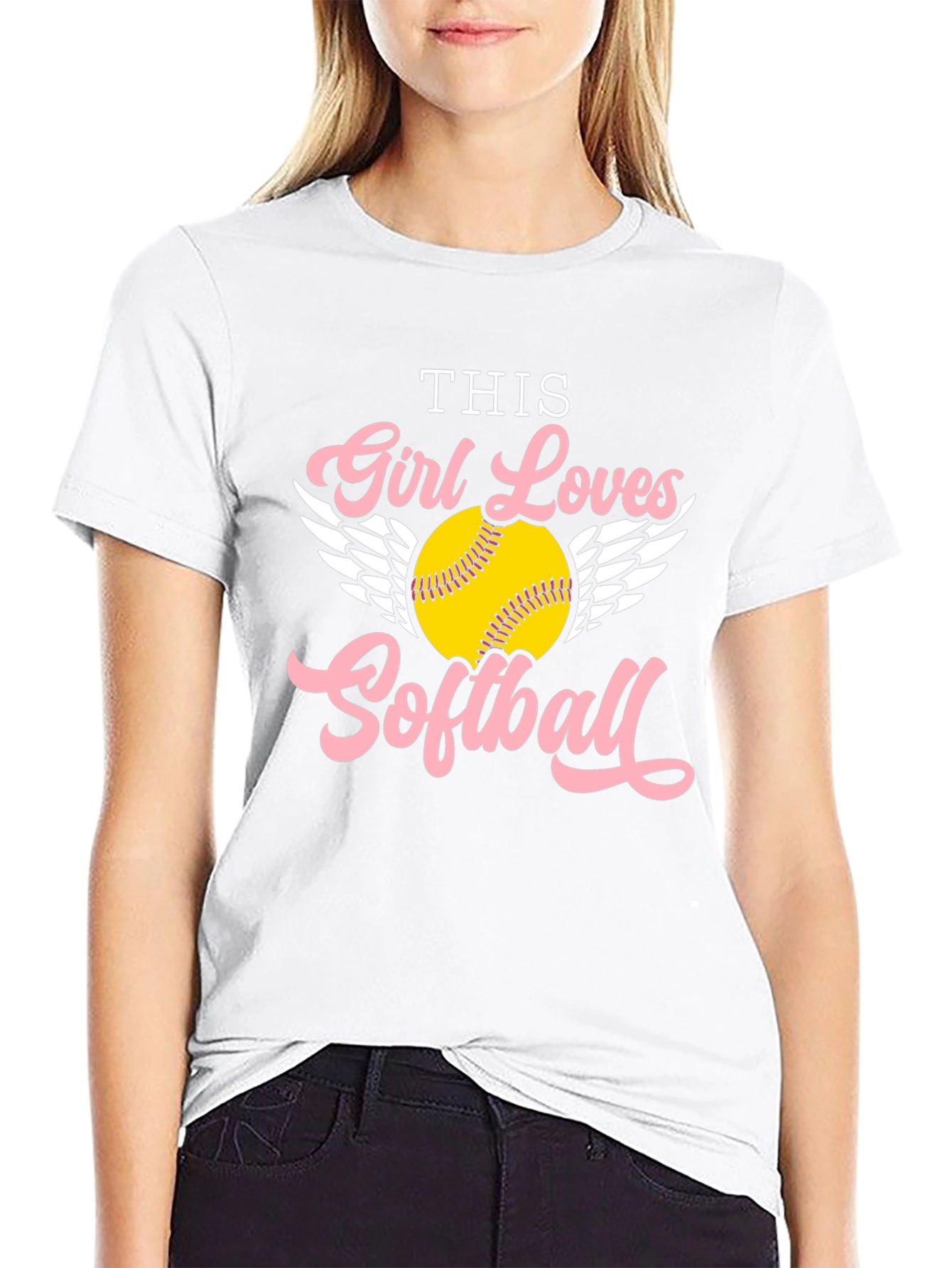 Girl Loves Softball Graphic Tee