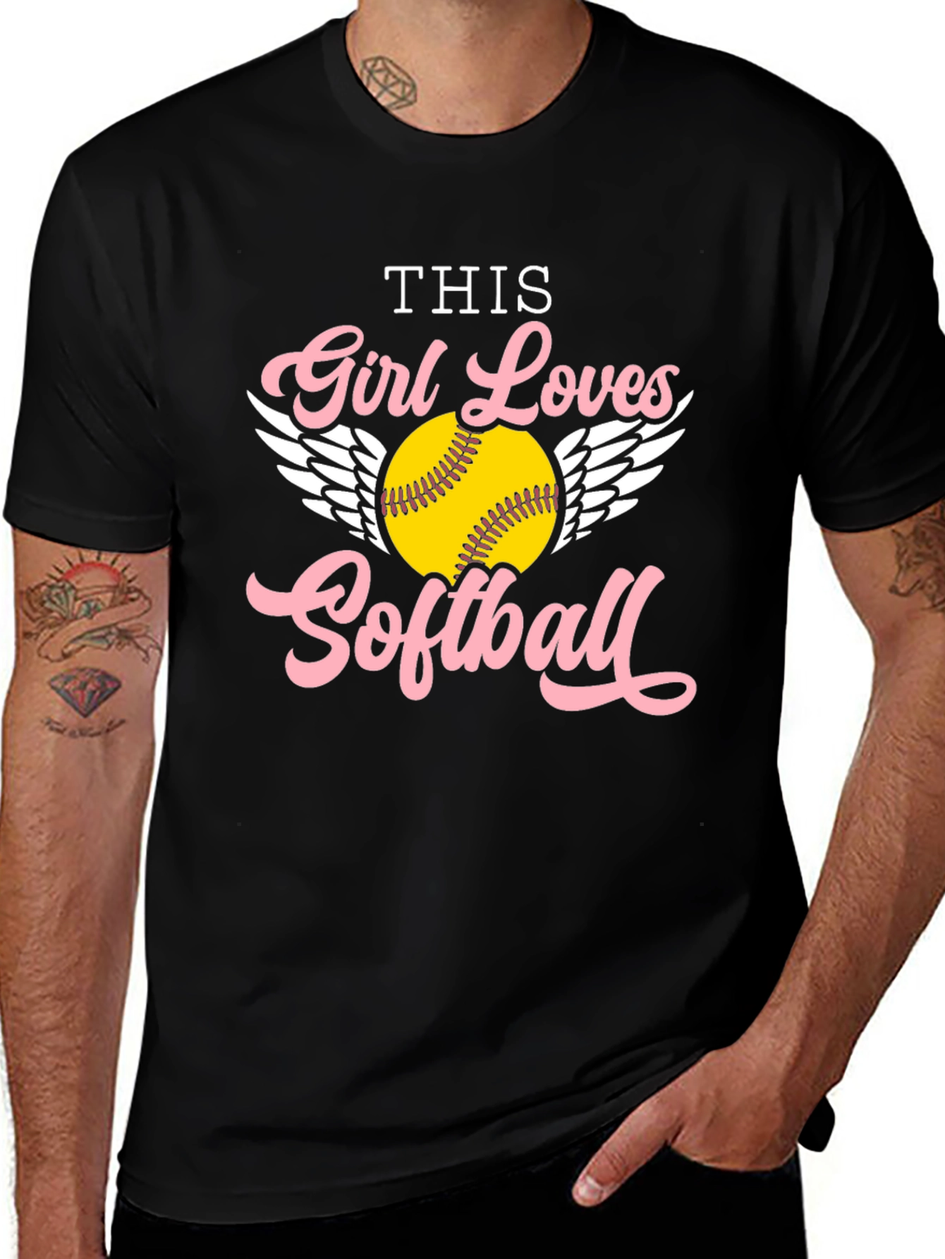 Girl Loves Softball Graphic Tee