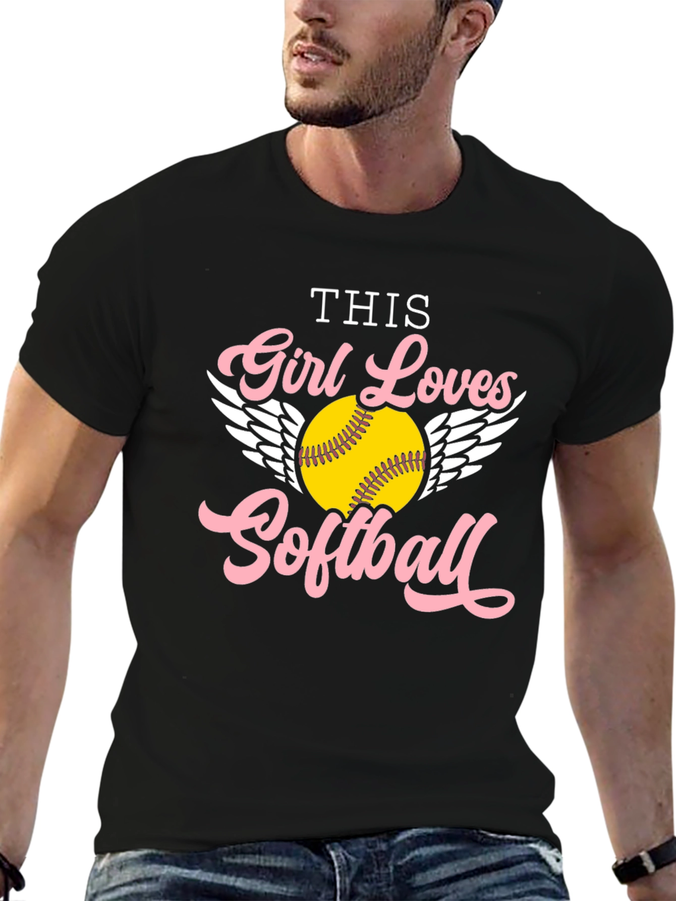 Girl Loves Softball Graphic Tee