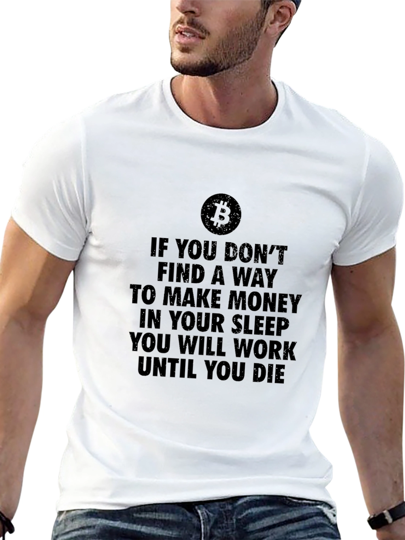 Bitcoin Motivation T-Shirt - Make Money While You Sleep!