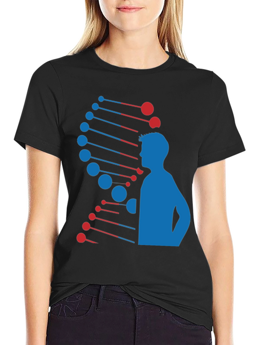 DNA Man Graphic Tee - Black Cotton Blend T-Shirt
