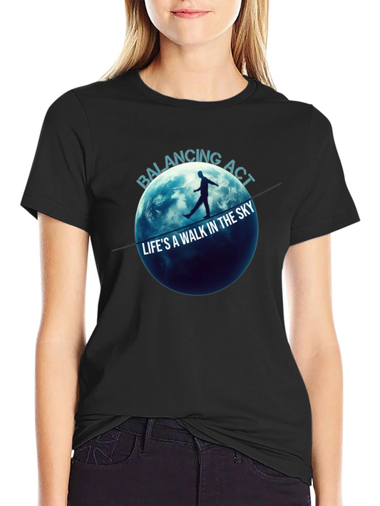 Balancing Act Tee - Lifes a Walk in the Sky Graphic T-Shirt