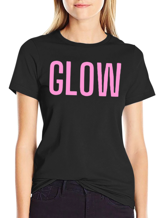 GLOW Statement Graphic Tee - Bold Pink Text on Black