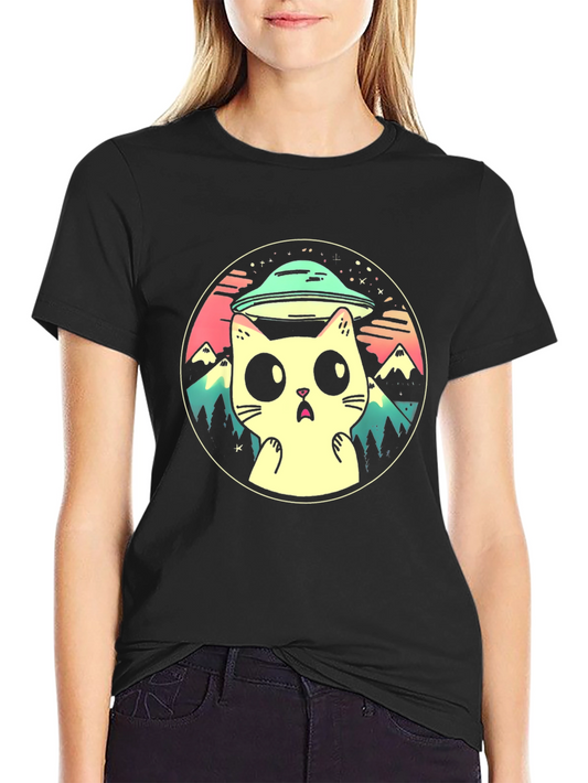Cat Abduction T-Shirt - UFO Kitty Design