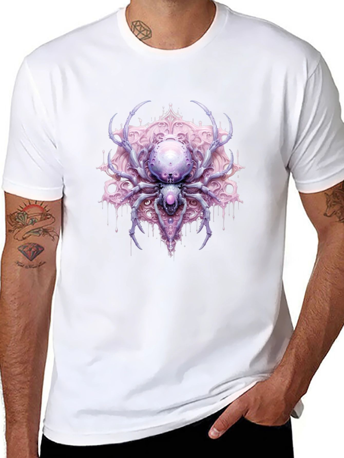 Gothic Spider Graphic Tee - Unique Statement Shirt