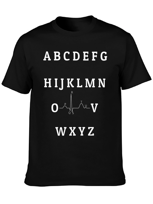 ECG Alphabet T-Shirt - Unique Medical Design