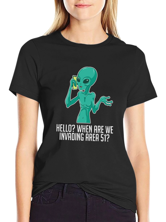 Alien Invading Area 51 T-Shirt