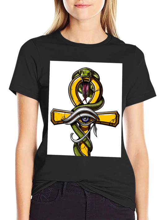 Ankh Snake & Eye T-Shirt - Stylish Graphic Tee