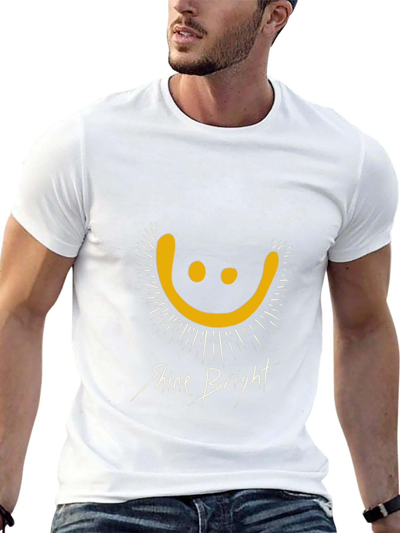 Shine Bright Graphic Tee - Black Cotton T-Shirt
