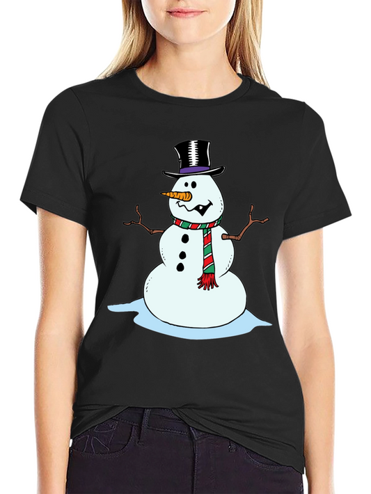 Festive Snowman Graphic Tee - Holiday Cheer