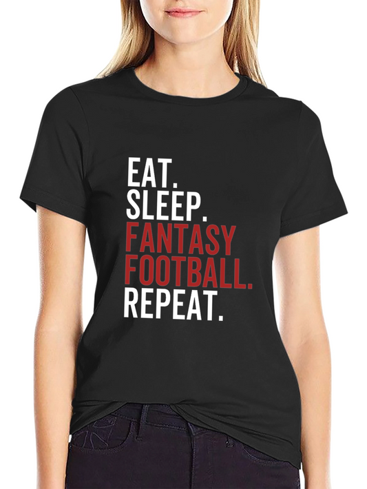 Eat Sleep Fantasy Football Repeat T-Shirt