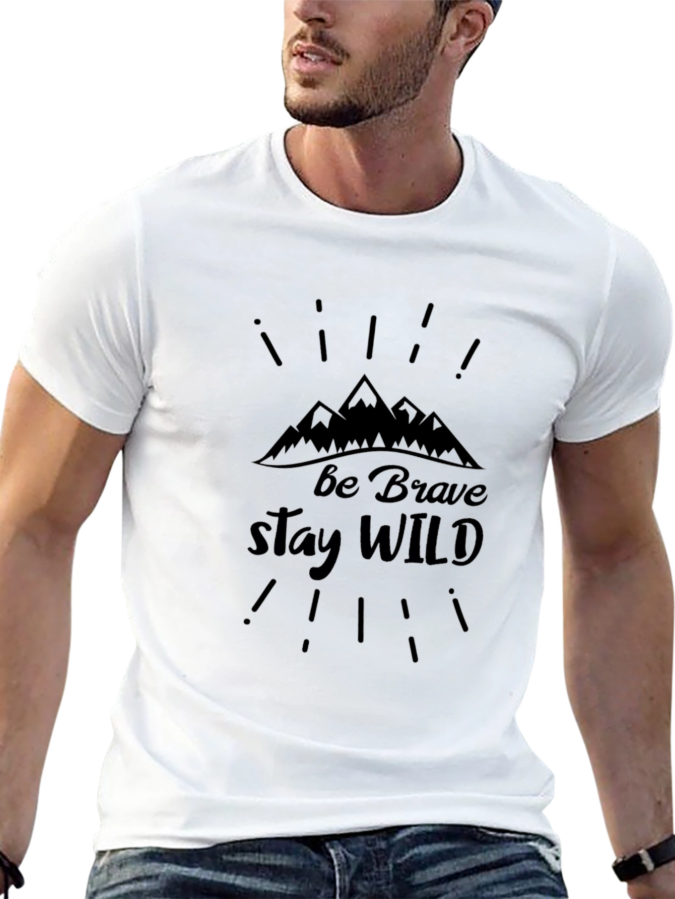 Be Brave Stay Wild Black Graphic Tee