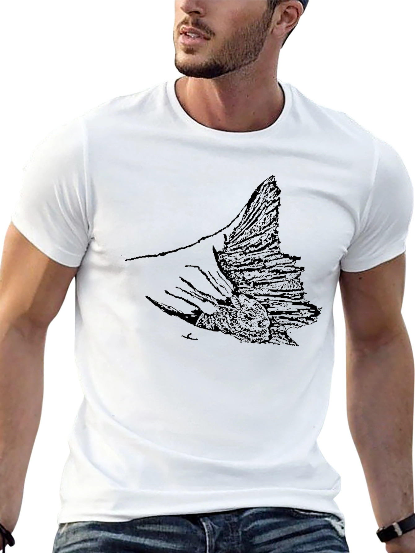 Black Fish Tail Graphic Tee