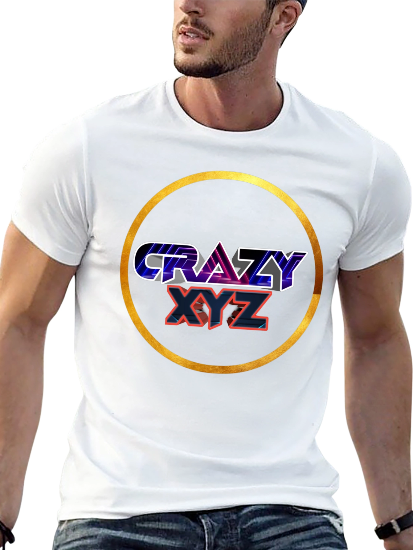 Crazy XYZ Graphic T-Shirt - Black