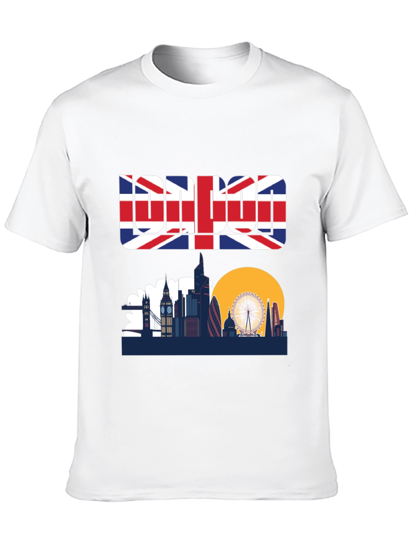 London Skyline Graphic Tee - UK Flag Design