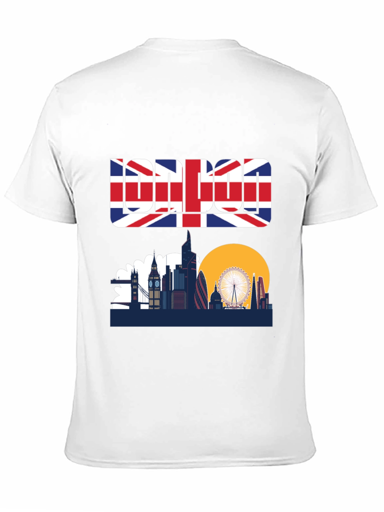 London Skyline Graphic Tee - UK Flag Design