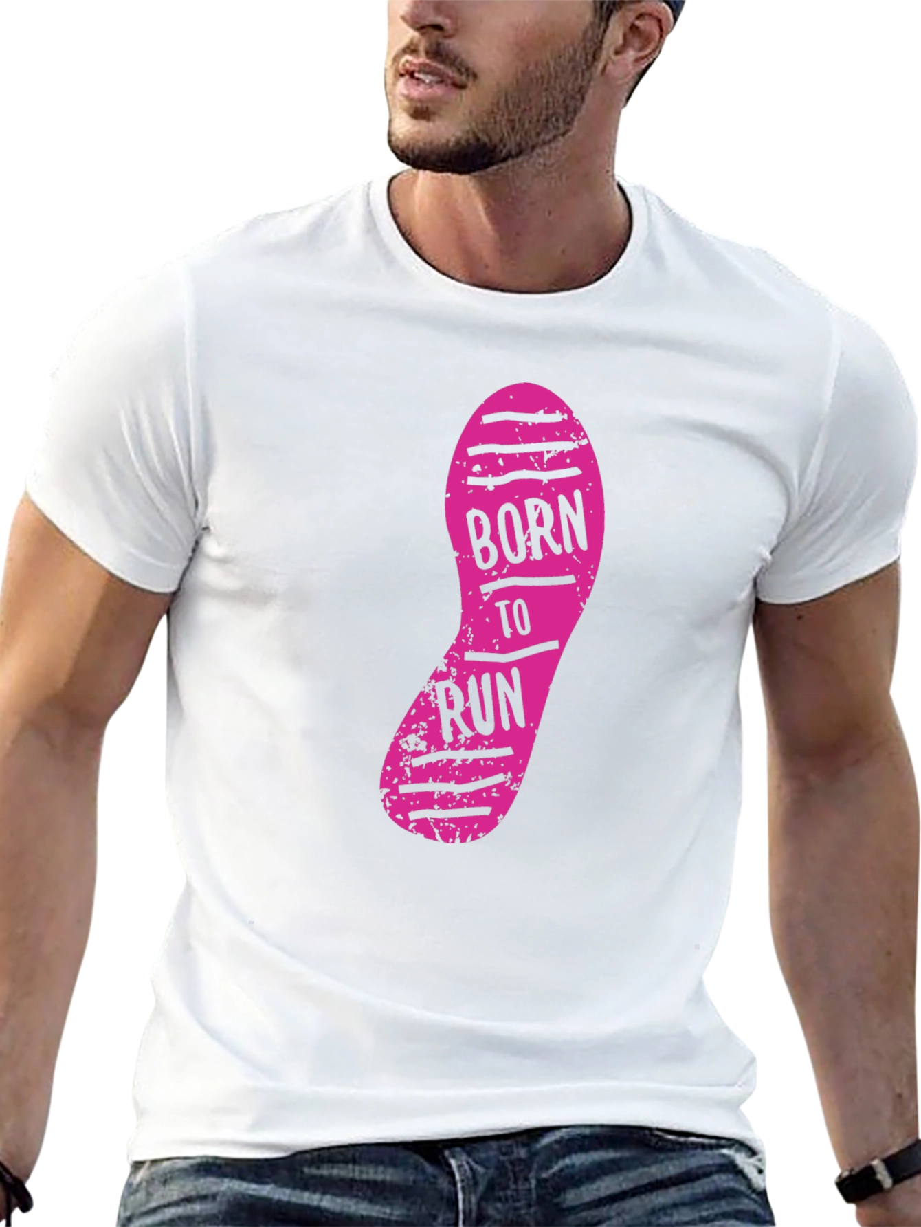 Born to Run Graphic Print Black T-Shirt