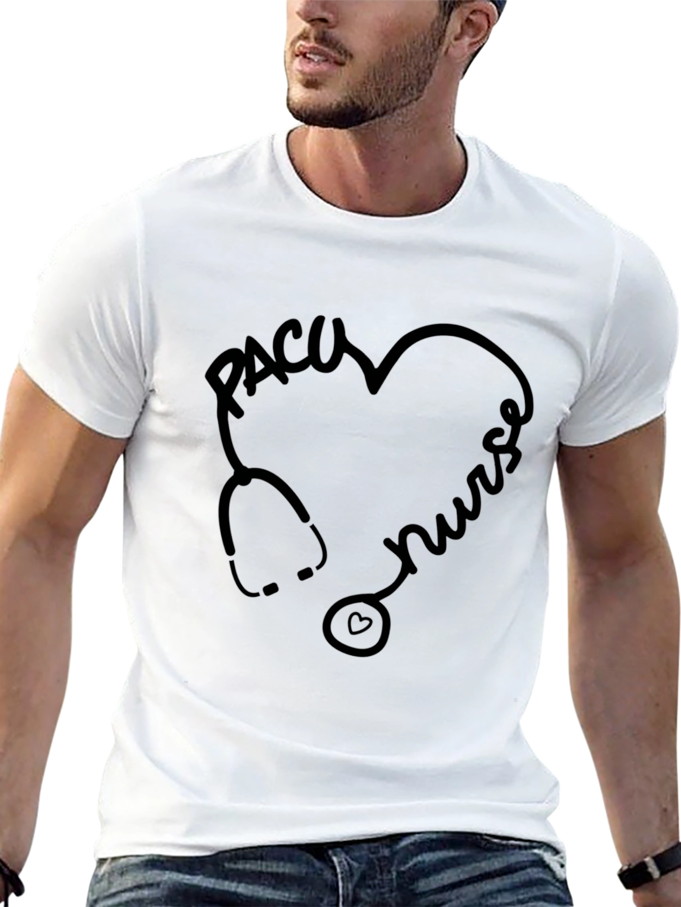 PACU Nurse Stethoscope Heart T-Shirt