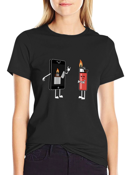 Funny Phone and Lighter T-Shirt