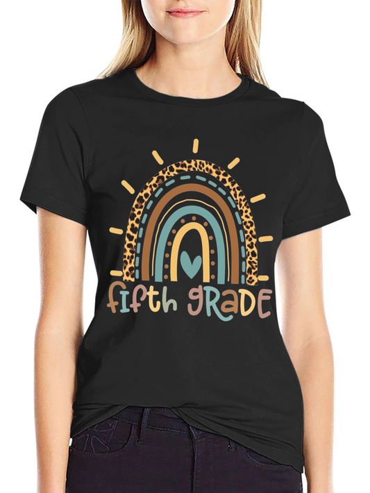 Fifth Grade Rainbow Heart T-Shirt