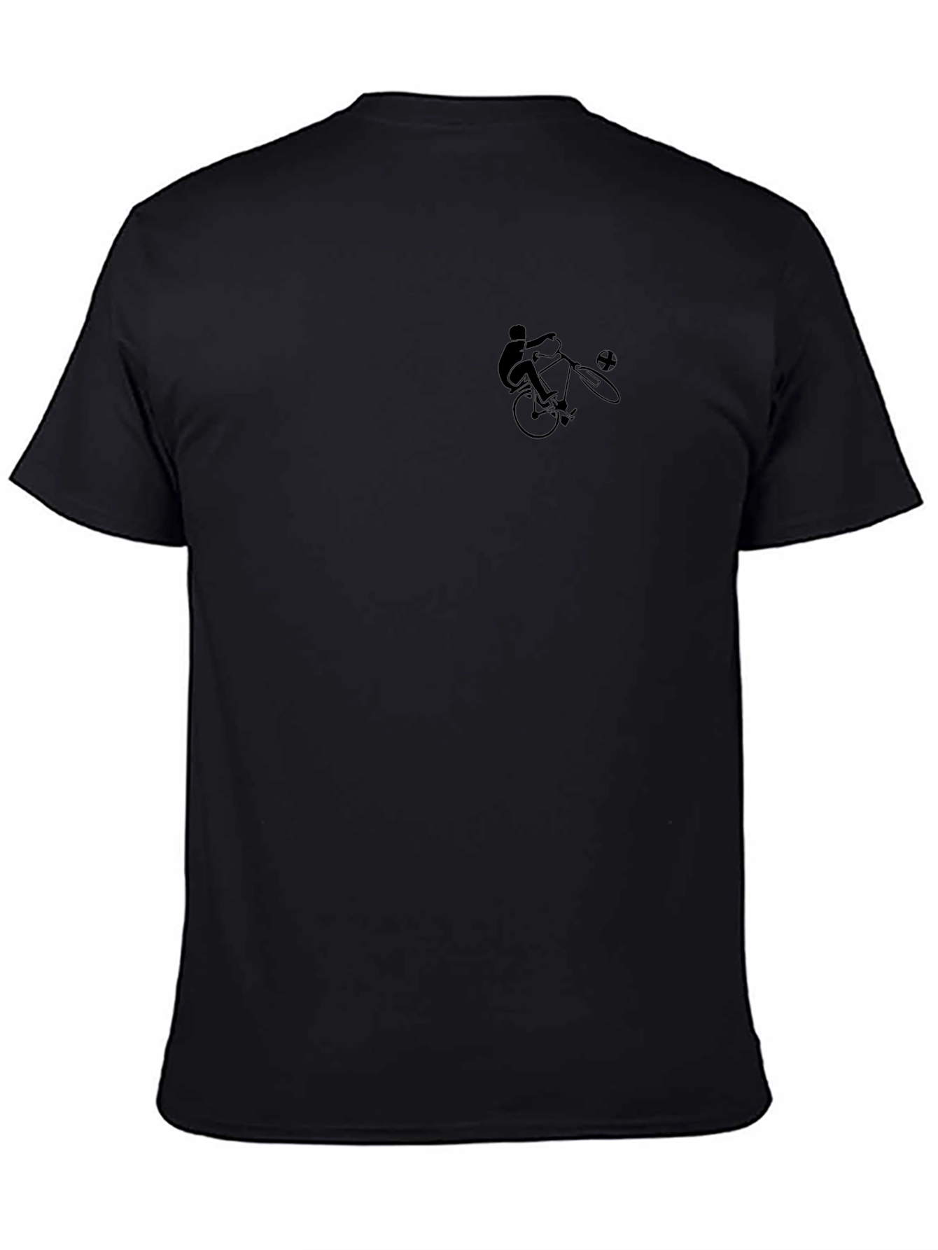 Black Graphic Tee - Cyclist Stunt Design