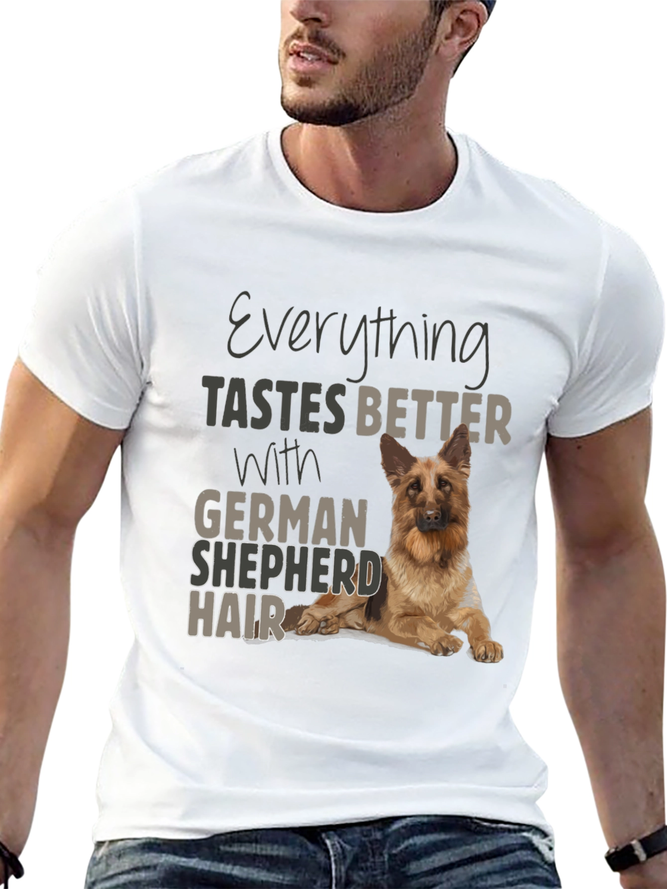German Shepherd Hair T-Shirt - Funny Dog Lover Tee