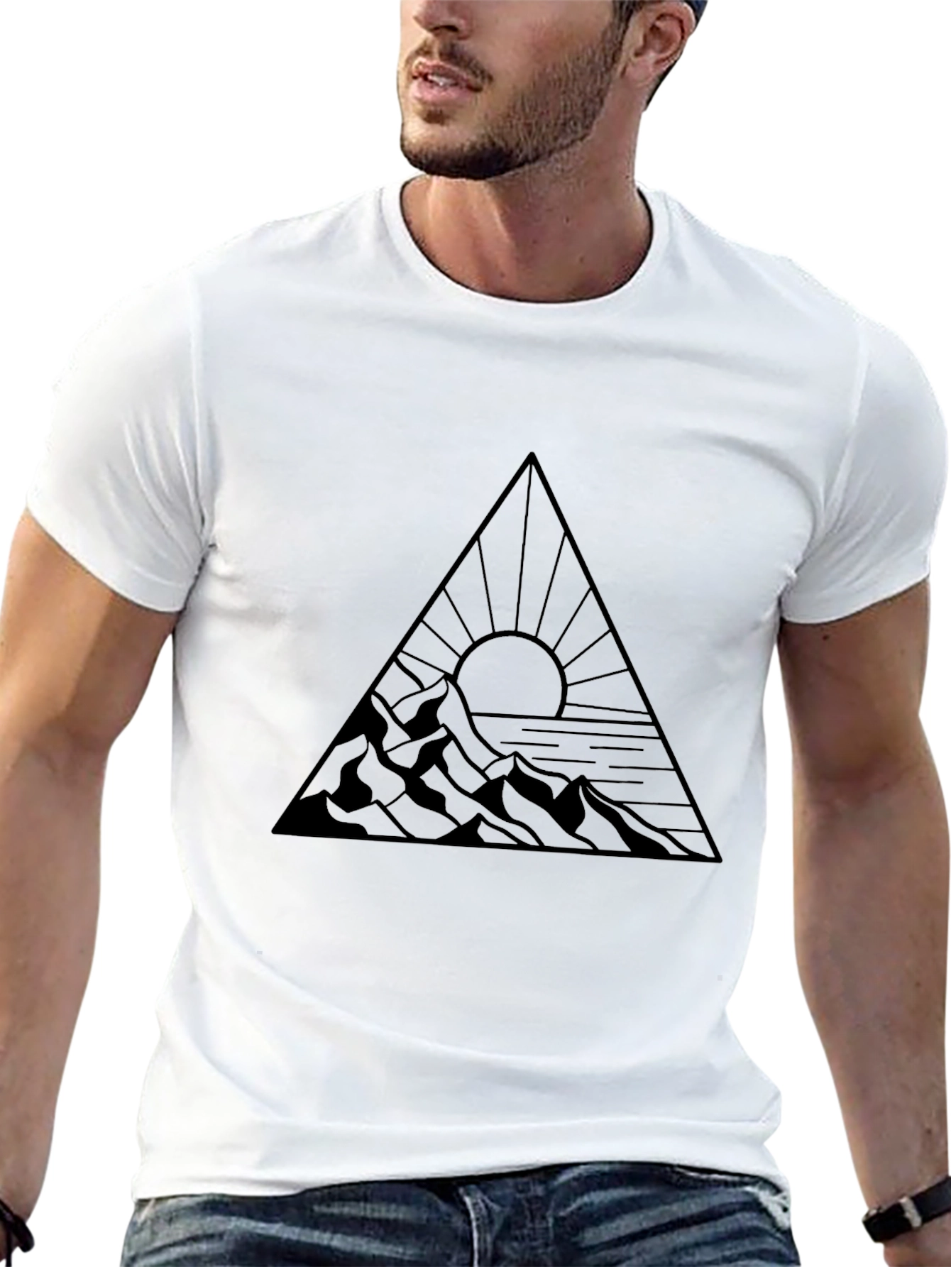 Mountain Sunset Triangle Graphic Tee
