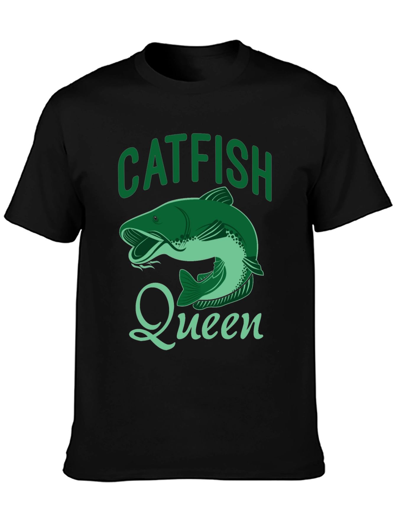 Catfish Queen Black T-Shirt - Fishing Apparel