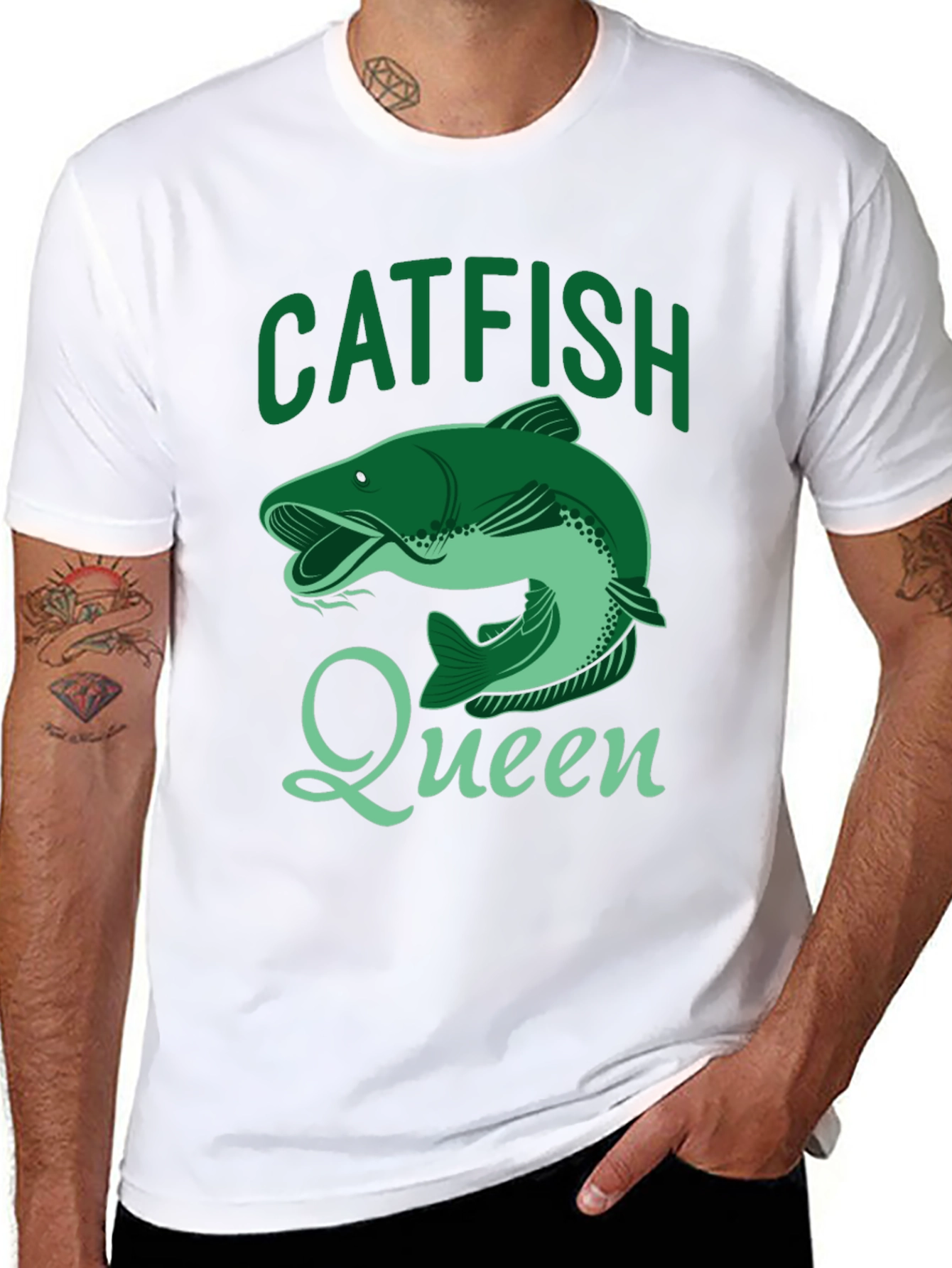 Catfish Queen Black T-Shirt - Fishing Apparel