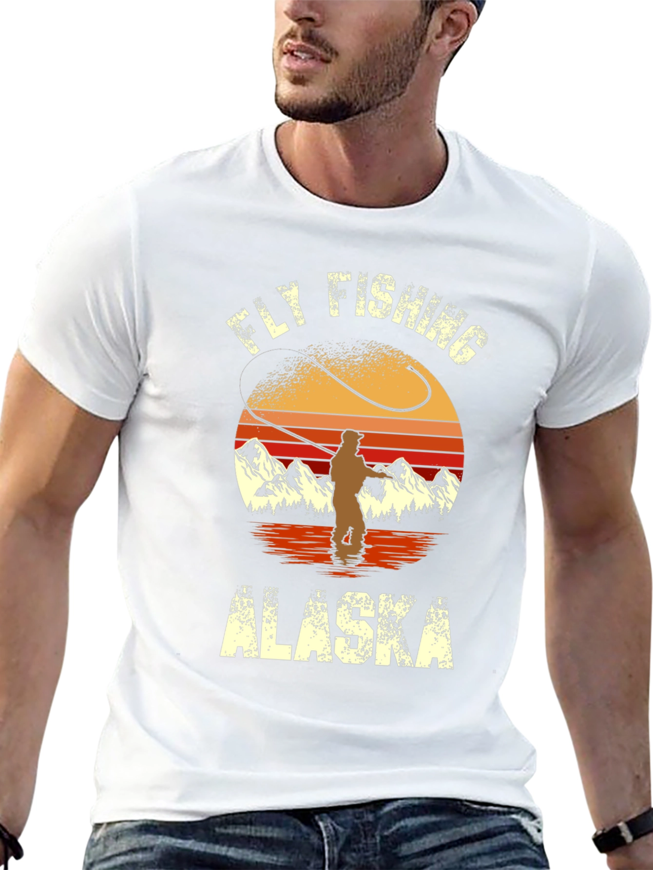 Fly Fishing Alaska Graphic T-Shirt