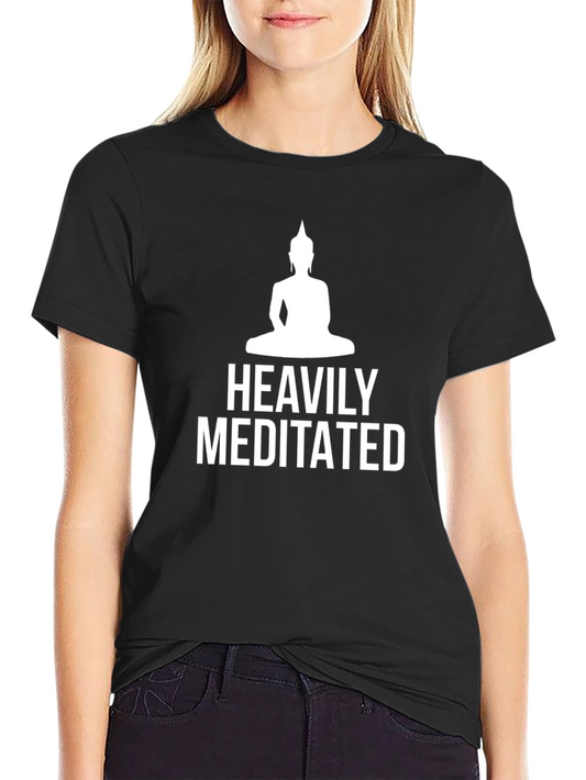 Heavily Meditated Buddha Graphic T-Shirt - Black