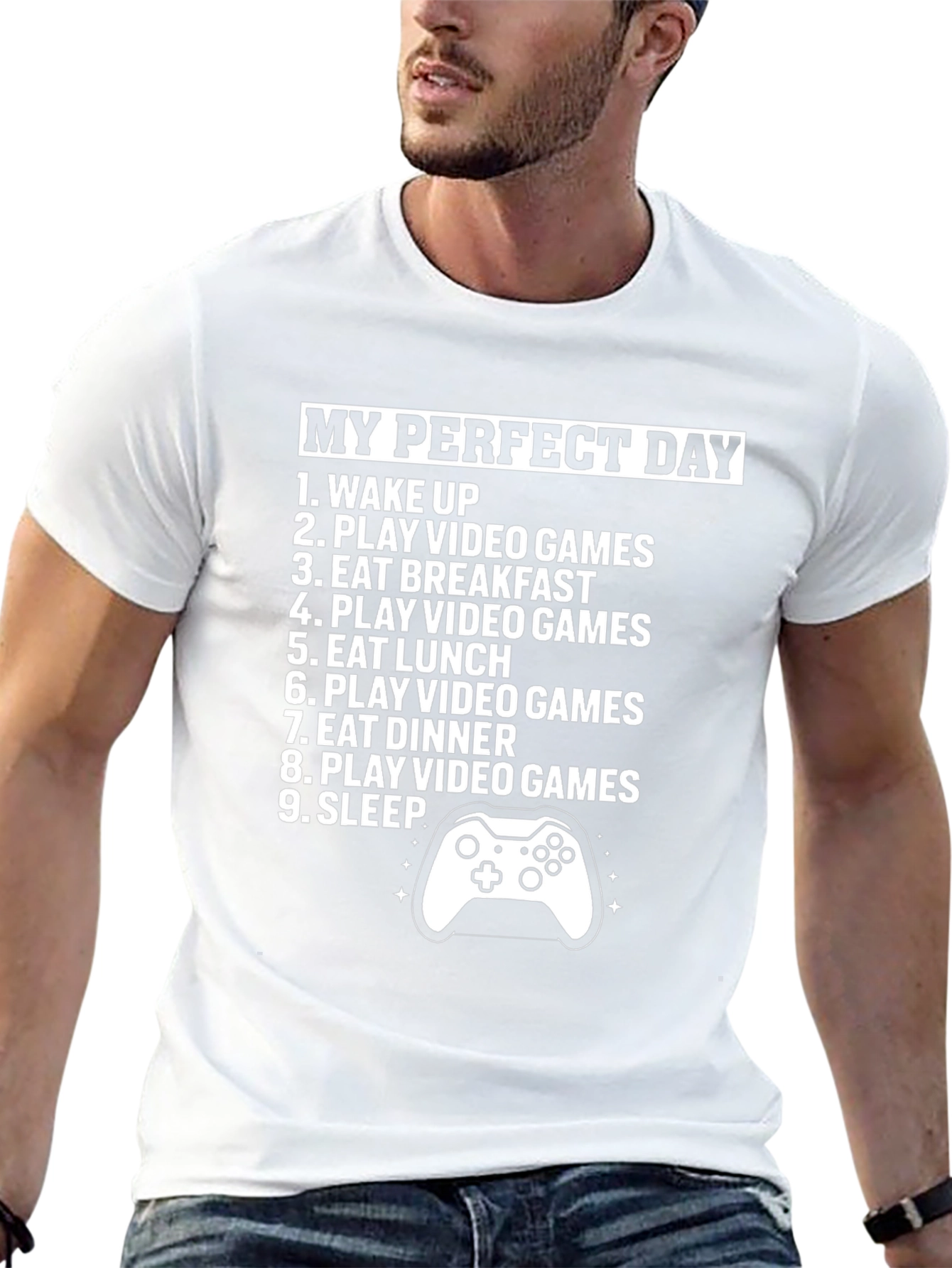 Gamers Perfect Day T-Shirt: Eat Game Sleep Repeat