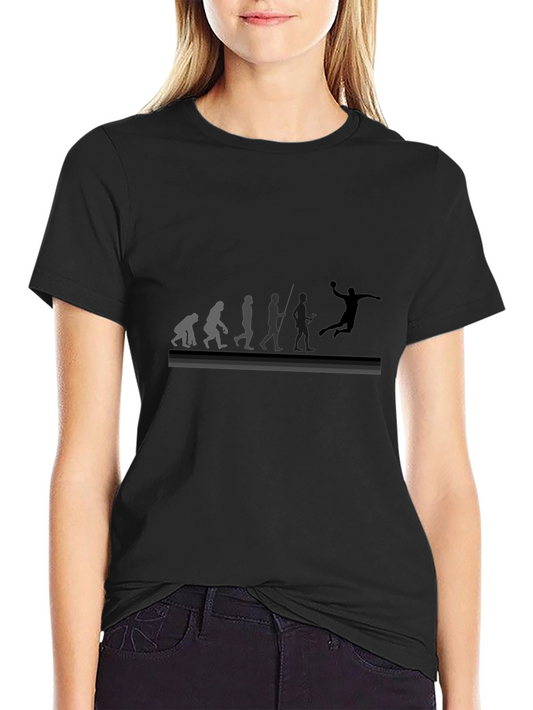 Evolution of Handball Black Graphic Tee