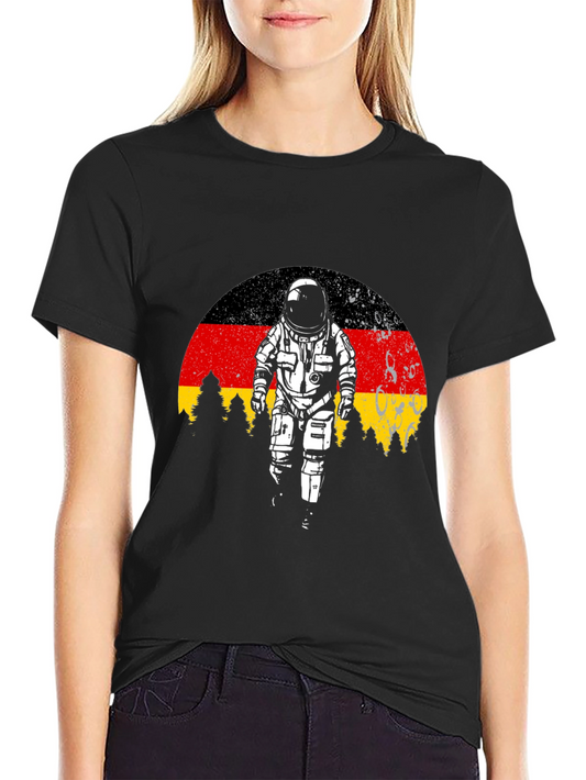 Germany Flag Astronaut Black T-Shirt