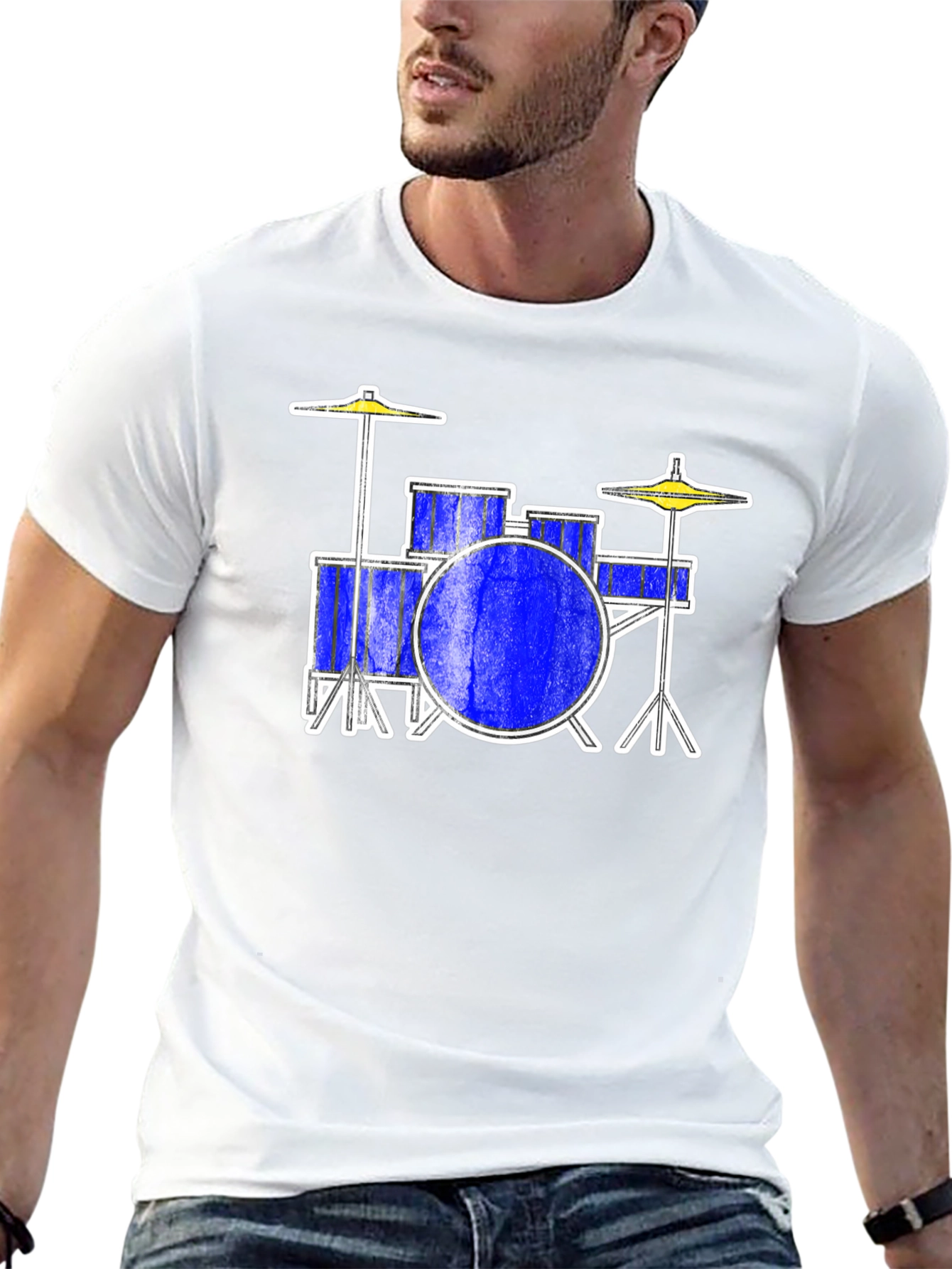 Drum Set Graphic Tee - Rock and Roll Style