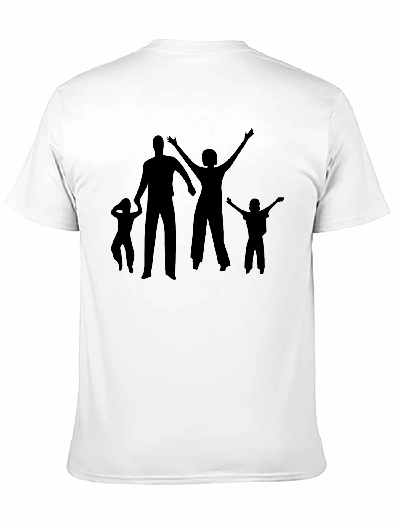 Family Silhouette Graphic T-Shirt - Black