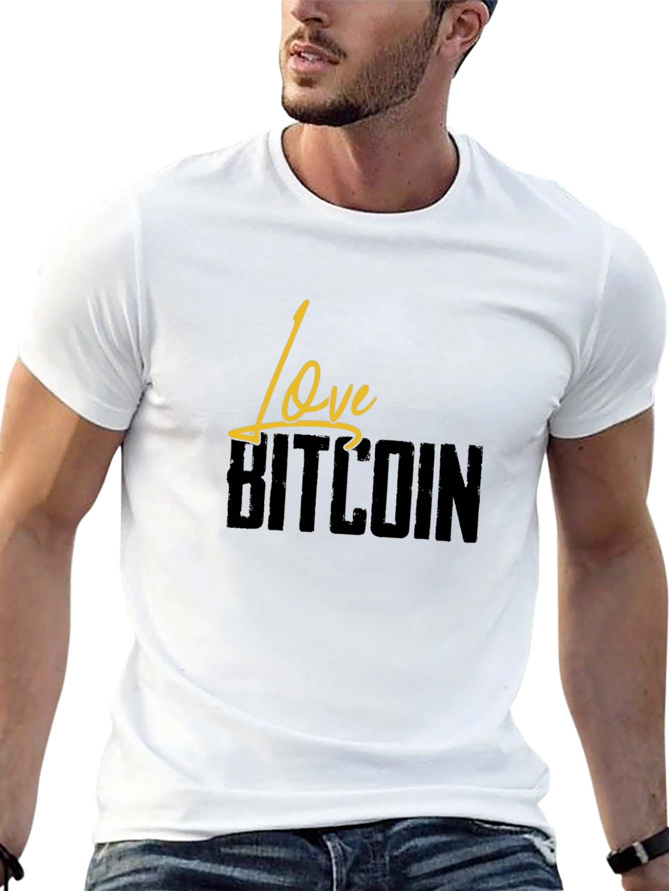 Love Bitcoin Black T-Shirt Crypto Currency Tee