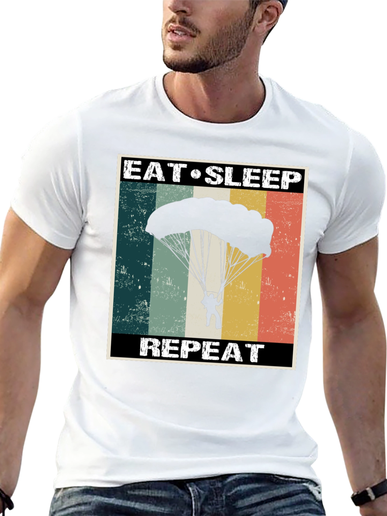 Eat Sleep Parachute Repeat Graphic Tee