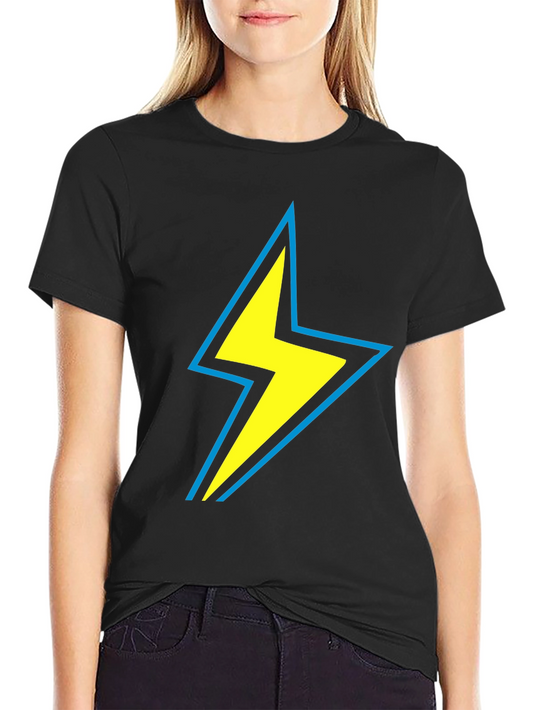 Lightning Bolt Graphic Tee - Black Cotton Comfort