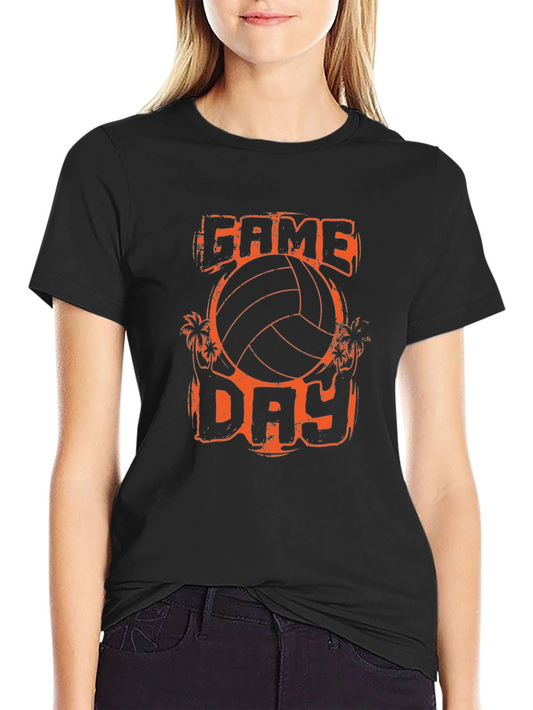 Game Day Volleyball Graphic Tee - Black