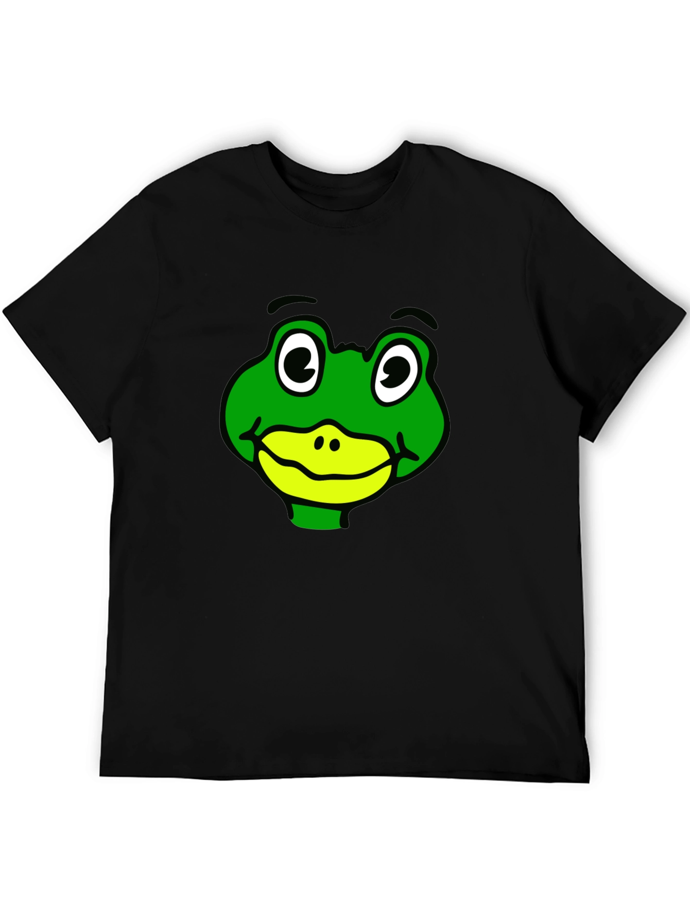 Frog Face Graphic T-Shirt - Black Casual Wear