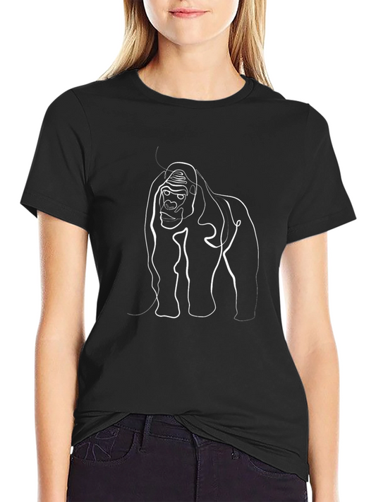 Gorilla Line Art T-Shirt - Modern Graphic Tee