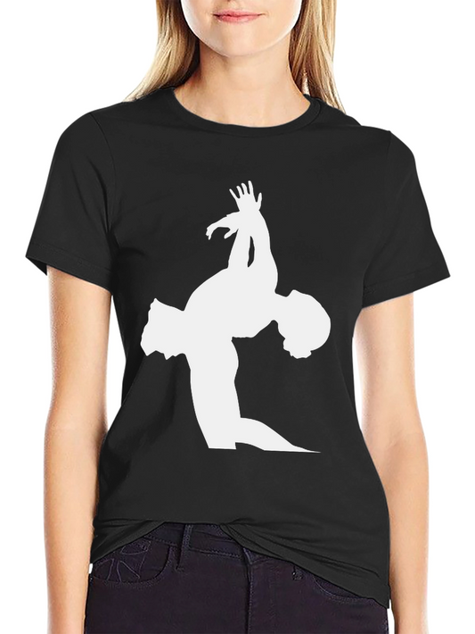 Gymnast Silhouette Graphic Tee - Black Cotton T-Shirt