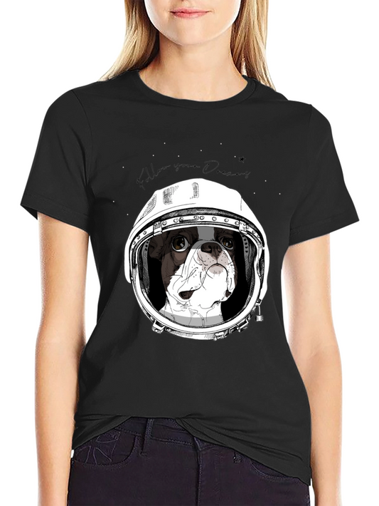 Dog Astronaut Graphic Tee - Follow Your Dreams