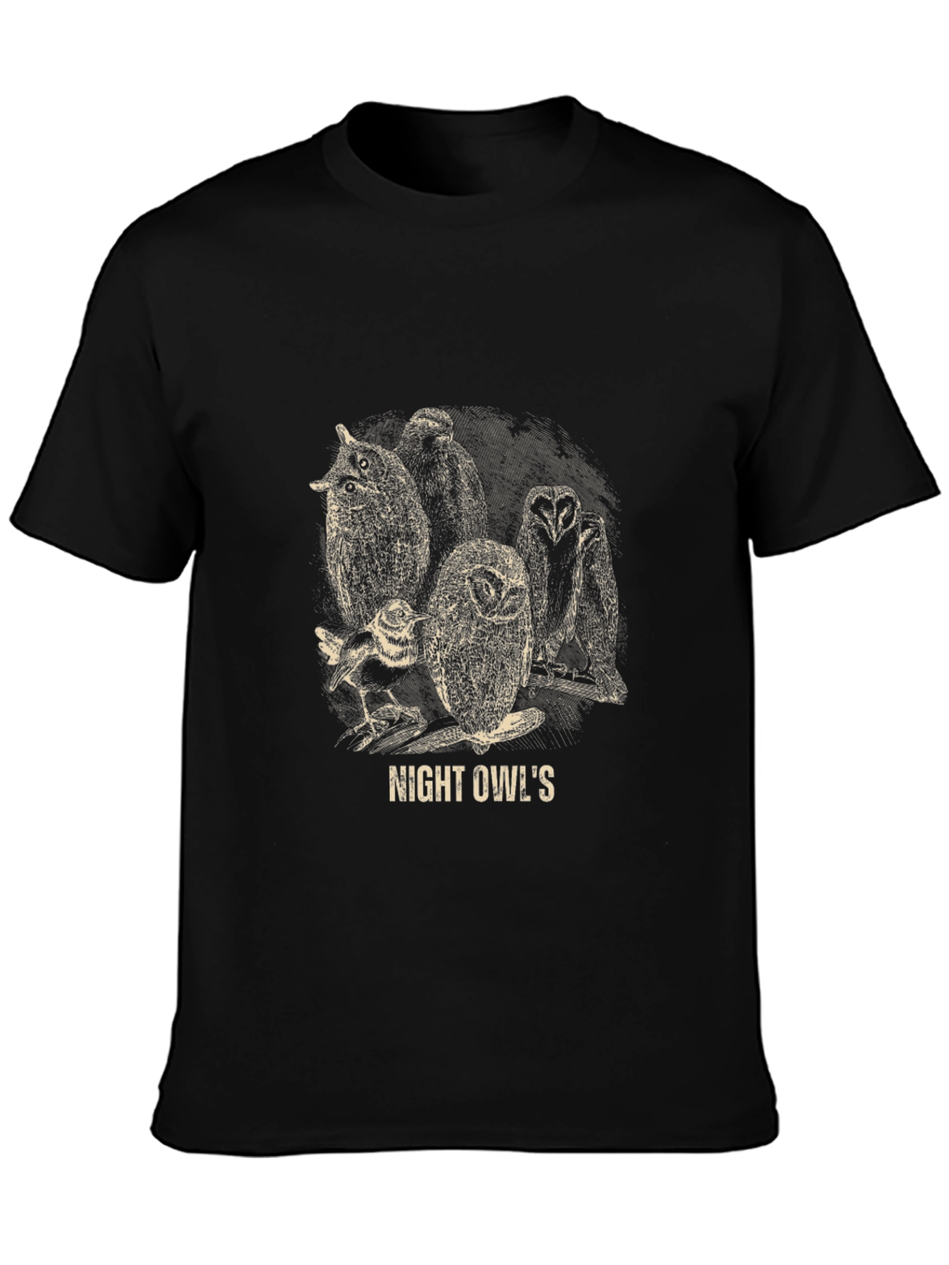 Night Owls Graphic T-Shirt - Mens Black Tee