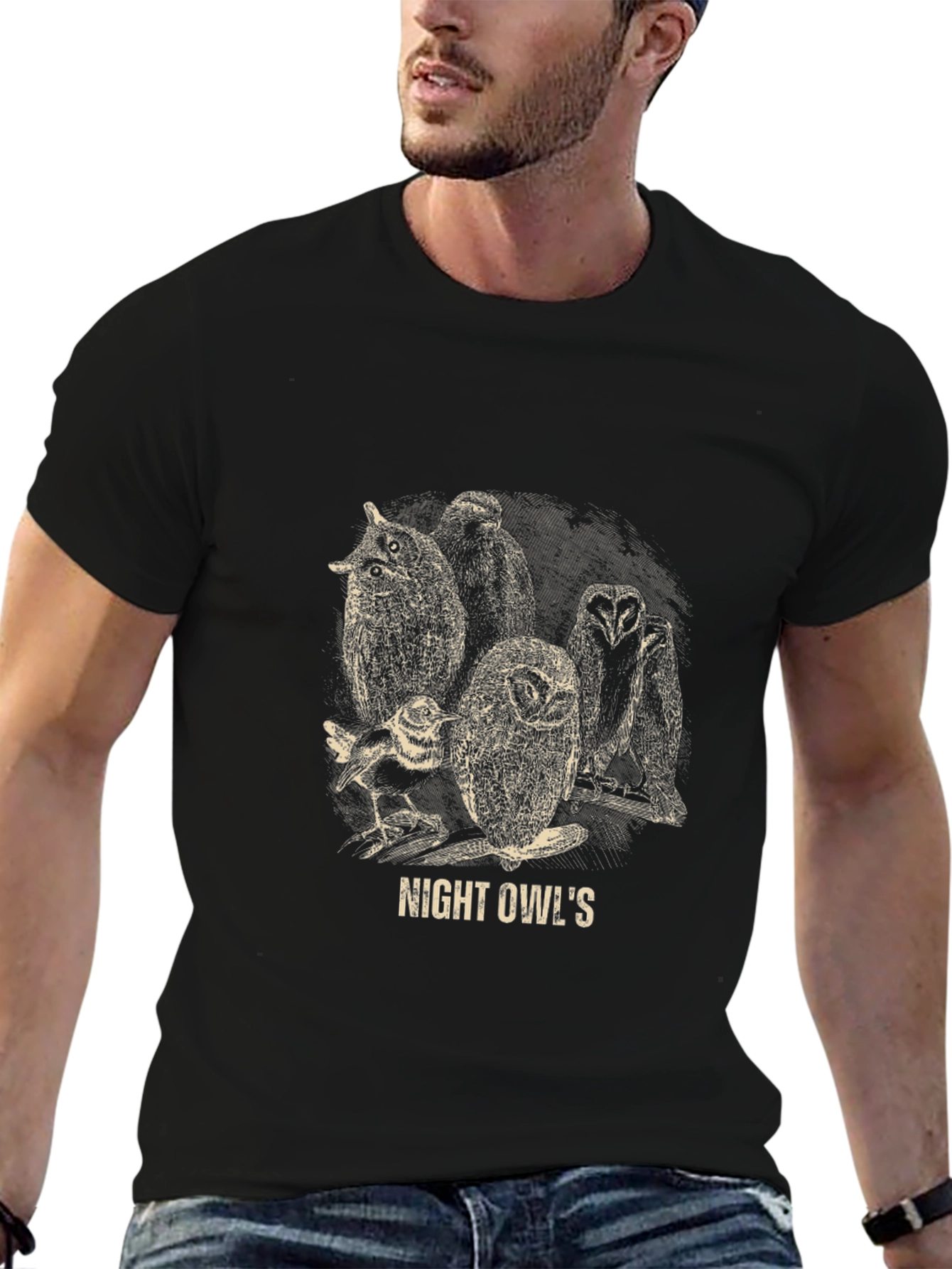 Night Owls Graphic T-Shirt - Mens Black Tee
