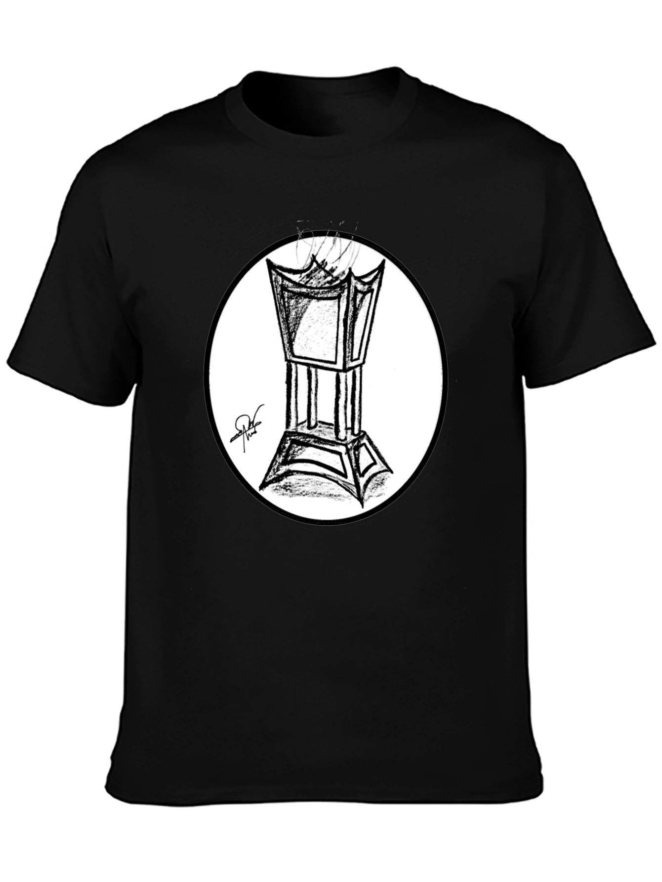 Incense Burner Sketch T-Shirt - Black