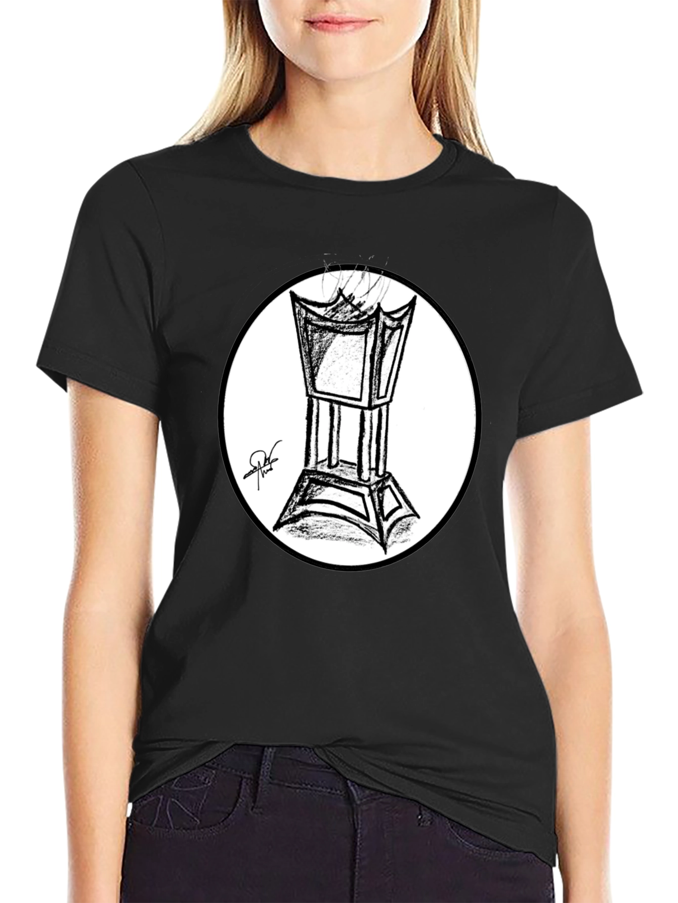 Incense Burner Sketch T-Shirt - Black