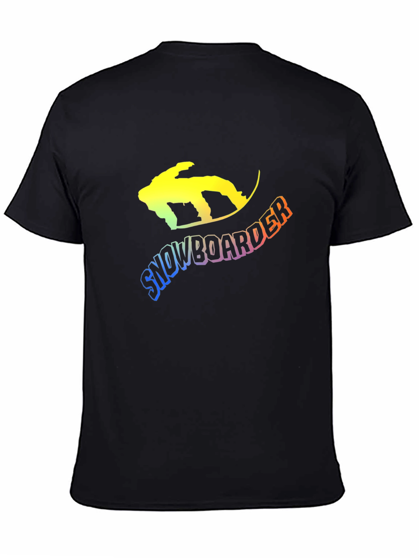 Snowboarder Graphic Tee - Black Cotton Blend T-Shirt