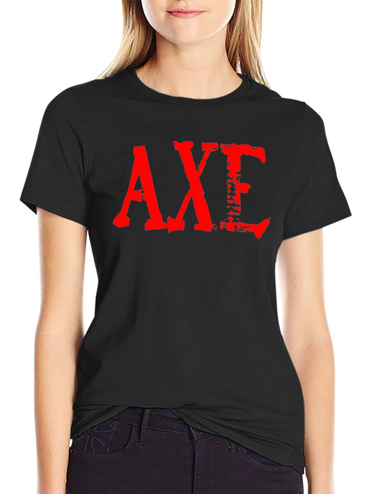 Grunge Red AXE Graphic Black T-Shirt